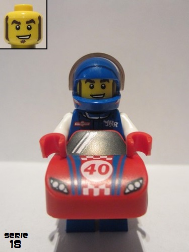 lego 2018 mini figurine col324 Race Car Guy  