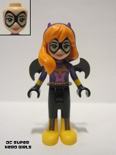 lego 2016 mini figurine shg001 Batgirl Black Legs, Bright Light Orange Boots 