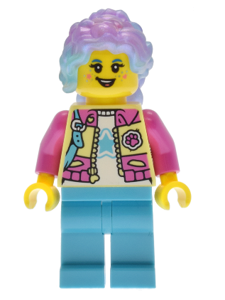 lego 2025 mini figurine drm071 Izzie Bright Light Yellow and Dark Pink Jacket 