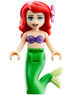 lego 2015 mini figurine dp014 Ariel Mermaid - Dark Purple Top, Flower in Hair 