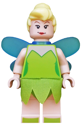 lego 2016 mini figurine dis022 Tinker Bell Trans-Medium Blue Fairy Wings, Lime Cloth Skirt 