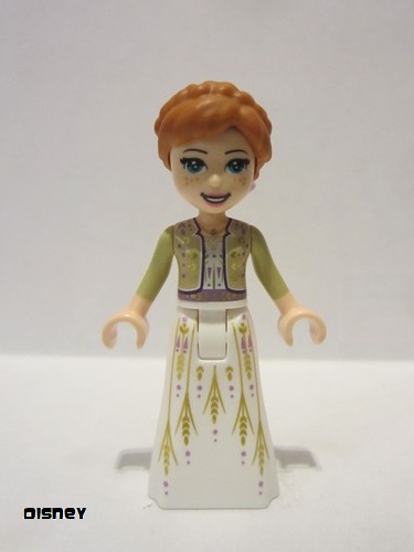 lego 2019 mini figurine dp070 Anna White Dress, Tan Shrug, Bow 