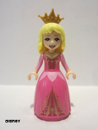 lego 2020 mini figurine dp078 Aurora Wide Skirt with Gold Filigree, Pearl Gold Crown Tiara 