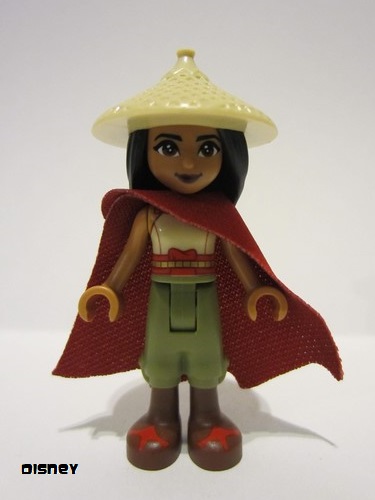 lego 2021 mini figurine dp116 Raya Tan Conical Hat, Red Cape 