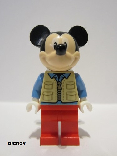 lego 2022 mini figurine dis072 Mickey Mouse Tan Safari Vest, Medium Blue Shirt 