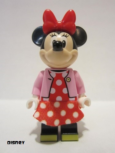 lego 2022 mini figurine dis074 Minnie Mouse Bright Pink Jacket, Red Polka Dot Dress 