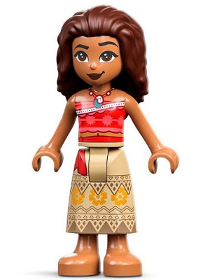 lego 2022 mini figurine dp163 Moana Printed Skirt, Dark Brown Hair 