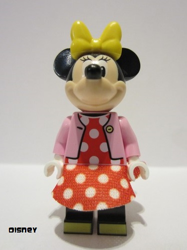 lego 2023 mini figurine dis089 Minnie Mouse Bright Pink Jacket, Red Polka Dot Dress, Yellow Bow 