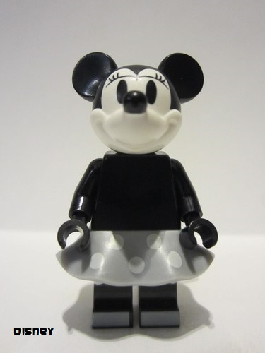 lego 2023 mini figurine dis142 Minnie Mouse Grayscale, Light Bluish Gray Skirt 