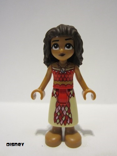 lego 2023 mini figurine dp171 Moana Red and Tan Top and Long Skirt with Feathers 