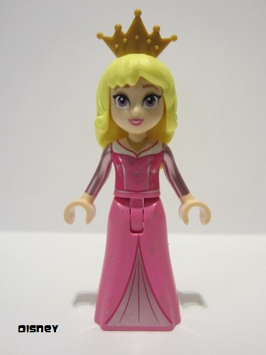 lego 2023 mini figurine dp176 Aurora Dark Pink Dress, Magenta Vest, Gold Necklace and Crown Tiara 