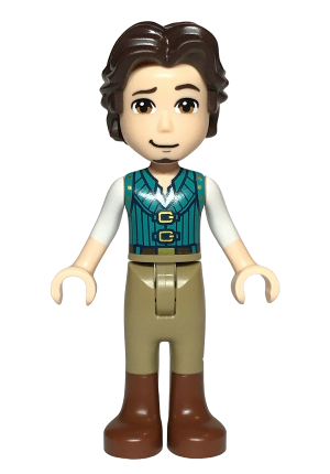lego 2024 mini figurine dp187 Flynn Rider Mini Doll, Dark Turquoise Vest, Thin Hinge 