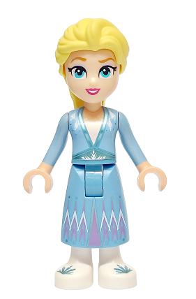 lego 2024 mini figurine dp191 Elsa Medium Blue Skirt, White Shoes, Small Open Mouth Smile 