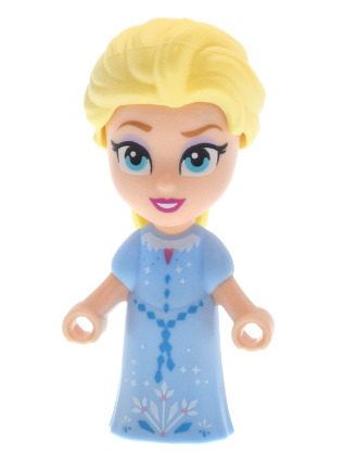 lego 2025 mini figurine dp233 Elsa Micro Doll, Bright Light Blue Dress with Beaded Belt, Open Mouth Smile 