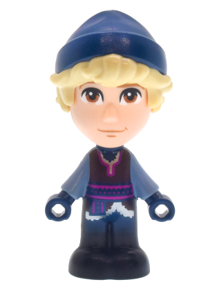 lego 2025 mini figurine dp236 Kristoff Micro Doll, Dark Brown Shirt, Dark Blue Pants, Dark Blue Beanie, Closed Mouth Grin 