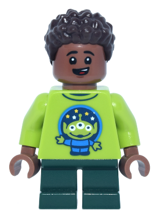 lego 2026 mini figurine dis206 Main Street, U.S.A. Park Guest Child Main Street, U.S.A. Park Guest Child - Boy, Toy Story Sweater with Alien and Rocket on Back, Dark Green Short Legs 