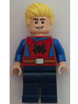 lego 2026 mini figurine dis207 Main Street, U.S.A. Park Guest Male, Red Spider-Man Top, Dark Blue Legs 