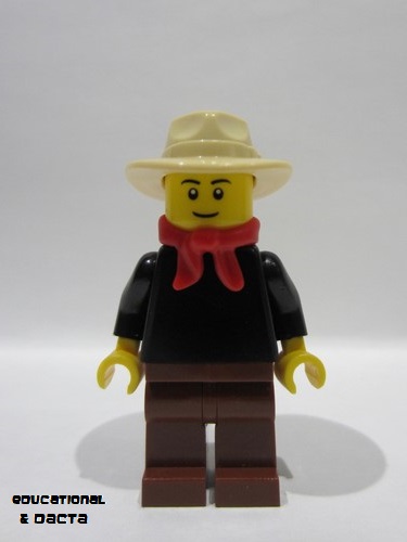 lego 2011 mini figurine edu021a Gold Prospector Male, Black Eyebrows 