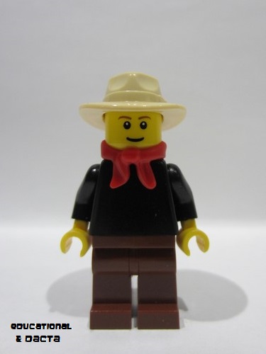 lego 2011 mini figurine edu021b Gold Prospector Male, Reddish Brown Eyebrows 