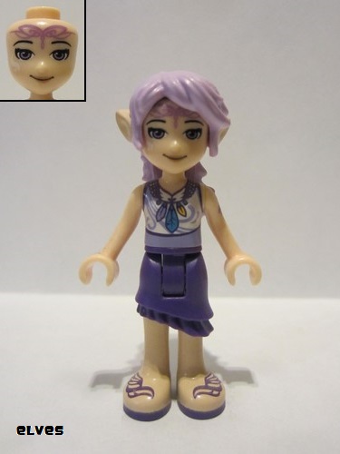 lego 2017 mini figurine elf037 Aira Windwhistler Dark Purple Skirt 