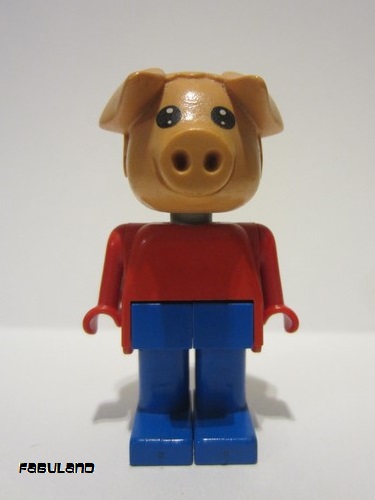 lego 1979 mini figurine fab11c Peter Pig Blue Legs, Red Top 