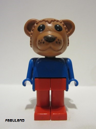 lego 1979 mini figurine fab1a Bernard Bear Red Legs, Blue Top and Arms 