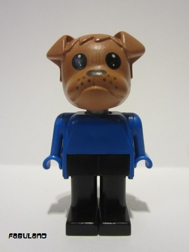 lego 1979 mini figurine fab2k Bertie Bulldog Brown Head 