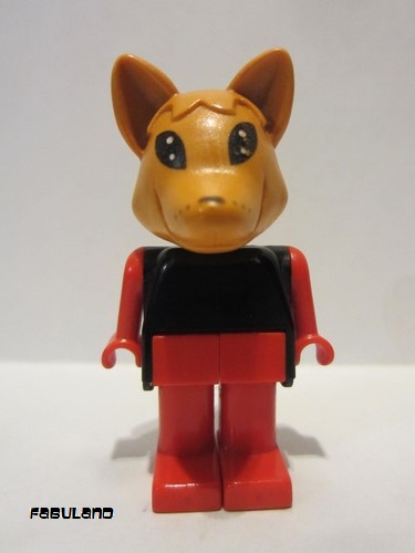 lego 1979 mini figurine fab5e Freddy Fox Red Legs, Black Top 