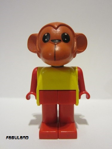 lego 1979 mini figurine fab8g Mike Monkey Red Head, Legs and Arms, Yellow Top 