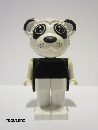 lego 1981 mini figurine fab10a Peter Panda White Head, Legs and Arms, Black Top 