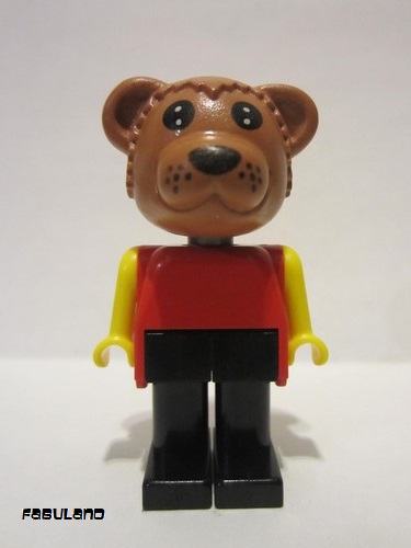lego 1981 mini figurine fab1c Bruno Bear Black Legs, Red Top, Yellow Arms 