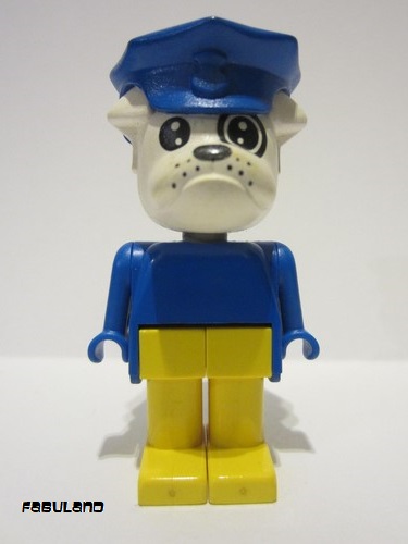 lego 1981 mini figurine fab2c Boris Bulldog (Postman) White Head, Blue Hat and Top 