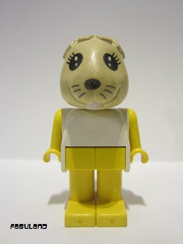 lego 1981 mini figurine fab3c Bonnie Bunny Tan Head, Yellow Legs and Arms, White Top 