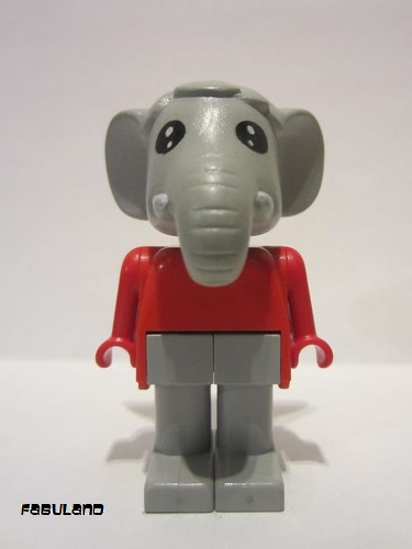 lego 1981 mini figurine fab5b Edward Elephant Light Gray Legs, Red Top and Arms 