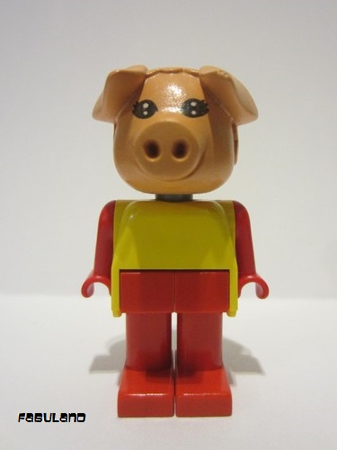 lego 1982 mini figurine fab11e Patricia Piglet (Pat) Red Legs, Yellow Top 