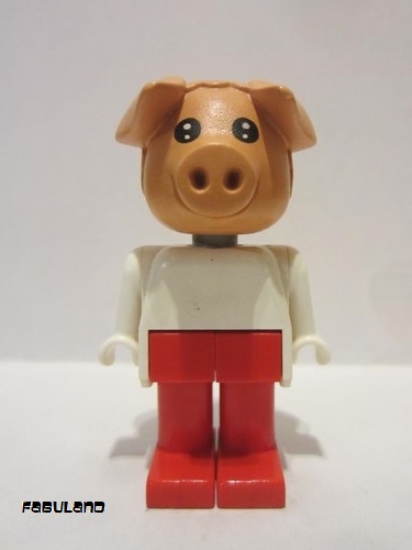 lego 1982 mini figurine fab11f Peter Pig (Cook) Red Legs, White Top 