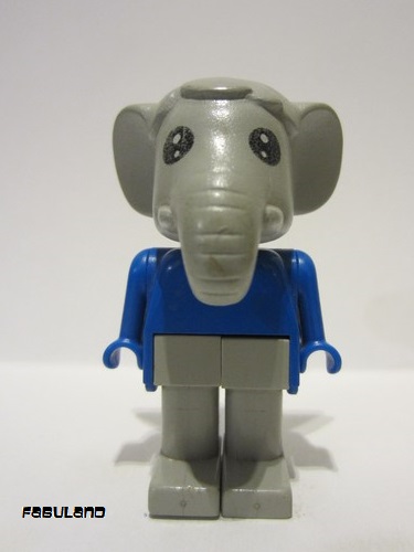 lego 1982 mini figurine fab5a Ernie Elephant Light Gray Legs, Blue Top and Arms 