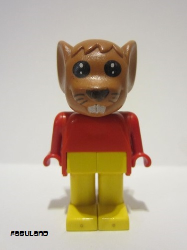 lego 1982 mini figurine fab9a Maximillian Mouse (Max) Brown Head, Yellow Legs, Red Top 
