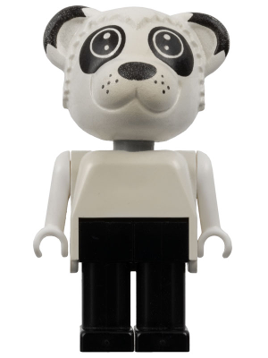 lego 1983 mini figurine fab10b Patrick Panda White Head, Top and Arms, Black Legs 