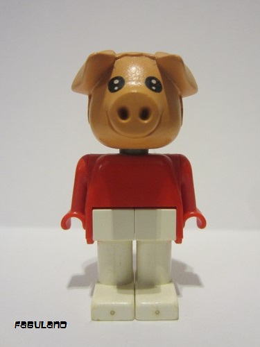 lego 1984 mini figurine fab11d Pierre Pig White Legs, Red Top (Tuba Player) 
