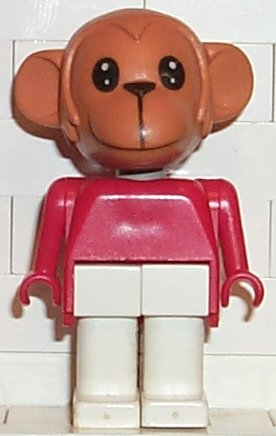 lego 1984 mini figurine fab8e Gabriel Gorilla Brown Head, White Legs, Red Top 