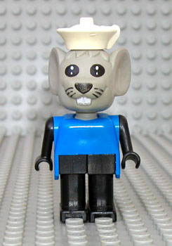 lego 1985 mini figurine fab9e Mortimer Mouse (Morty) Light Gray Head, Blue Top, White Sailor Hat 