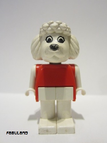 lego 1988 mini figurine fab14b Paulette Poodle White Eyes 