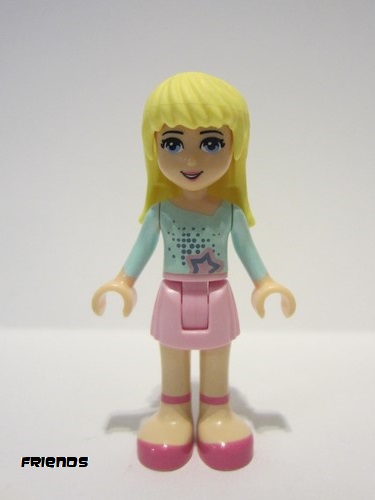 lego 2012 mini figurine frnd003 Stephanie Bright Pink Skirt, Light Aqua Long Sleeve Top 