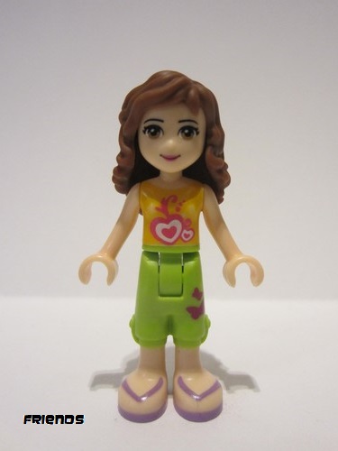 lego 2012 mini figurine frnd006 Olivia Lime Cropped Trousers, Orange Top 