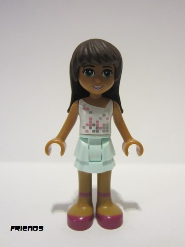 lego 2012 mini figurine frnd012 Sarah Light Aqua Layered Skirt, White Top 
