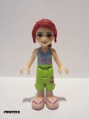 lego 2012 mini figurine frnd016 Mia Lime Cropped Trousers, Medium Blue Top with 2 Butterflies 