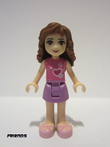 lego 2012 mini figurine frnd017 Olivia Medium Lavender Skirt, Dark Pink Top 