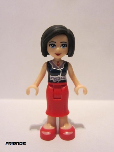 lego 2012 mini figurine frnd018 Anna Red Long Skirt, Dark Blue Sleeveless Blouse Top 