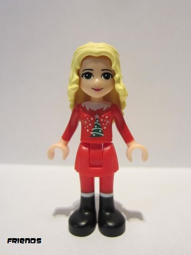 lego 2012 mini figurine frnd029 Christina Red Skirt and Leggings, Red Long Sleeve Christmas Top 